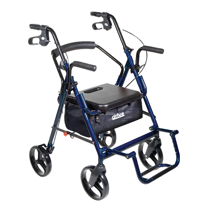 Drive Duet Dual Function Transport Wheelchair Blue
