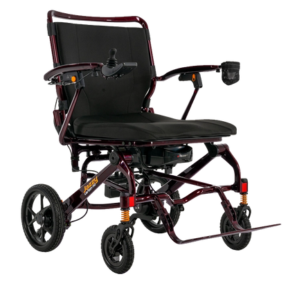Pride Jazzy carbon HD electric wheelchair on a white background Black and Cherry