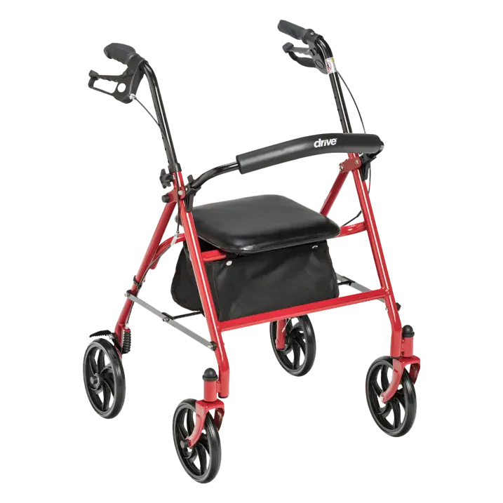 Drive 4 wheel Rollator Red