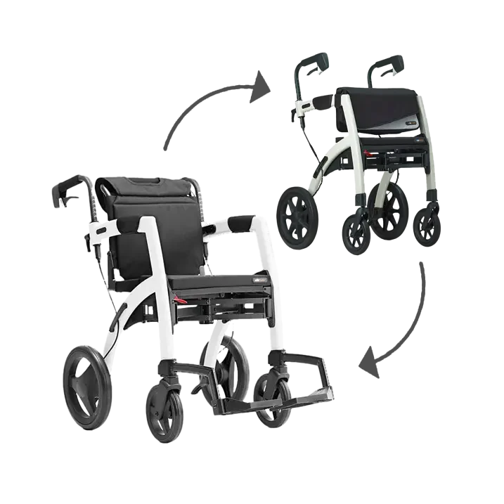 Rollz Motion 2 Rollator Walker Wheelchair White