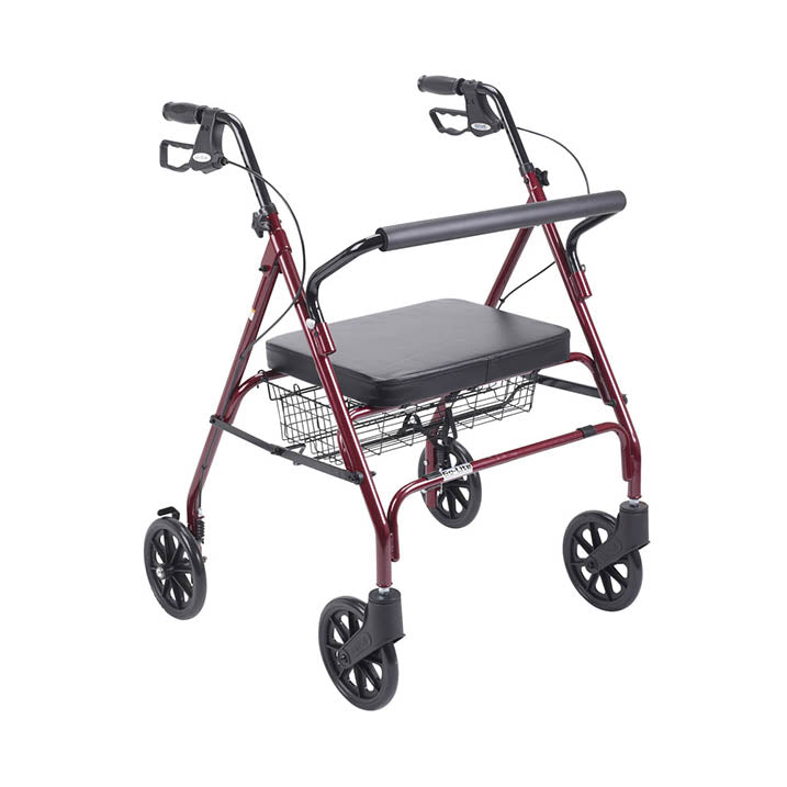 Drive Go Lite Bariatric Steel Rollator Red