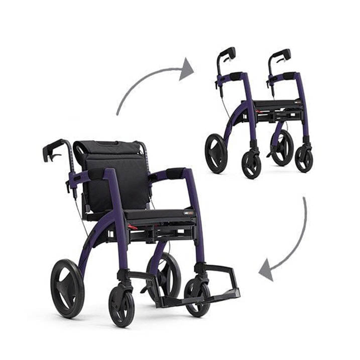 Rollz Motion 2 Rollator Walker Wheelchair Purple