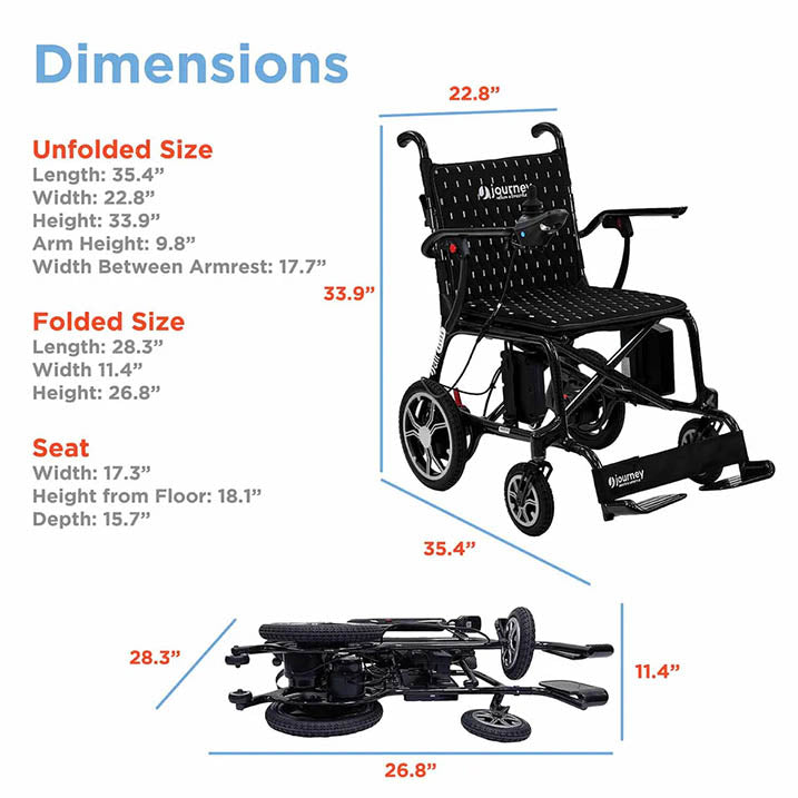 Journey Air Elite Folding Powerchair Dimensions