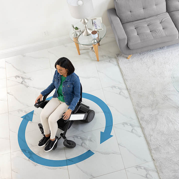 WHILL Model F Folding Powerchair turning