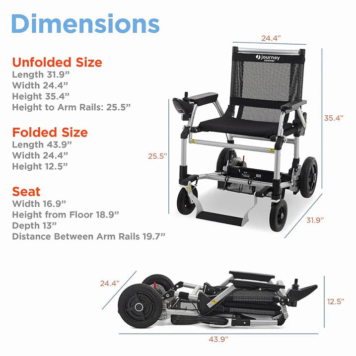 Journey Zoomer Folding Powerchair Dimensions