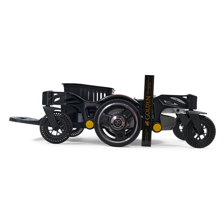 Black scooter with large wheels on a white background