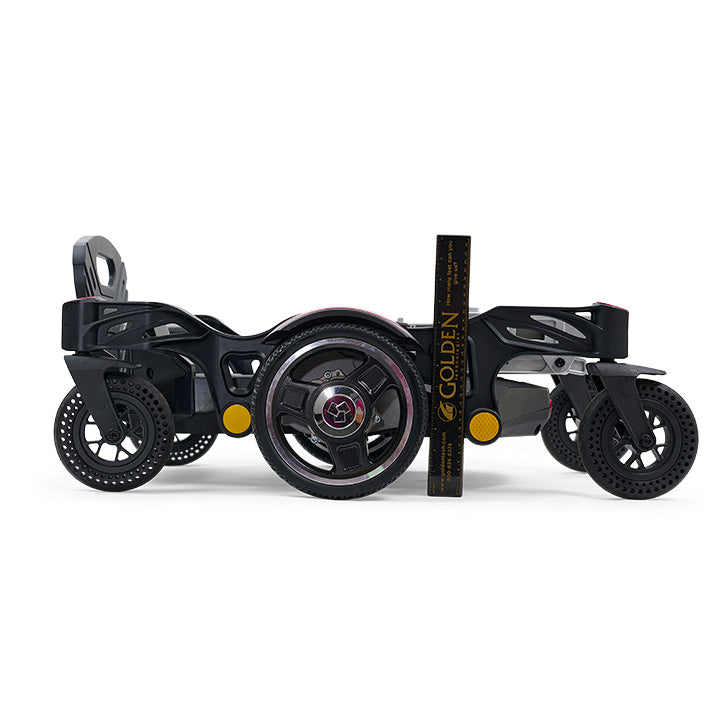 Black three-wheeled vehicle with 'Golden' branding on a white background